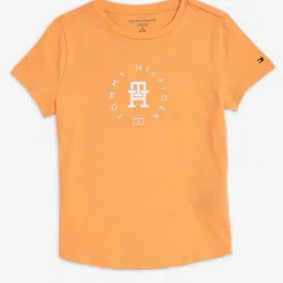 Tommy Hilfiger Kids Orange Logo Regular Fit T-Shirt-image-51