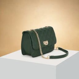 Forever Glam by Pantaloons Forest green Quilted Medium Sling Handbag-image-77