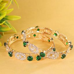 LAVAZZA Set Of 2 AD Studded Kada Bangles-48