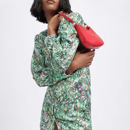 glitchez Floral Print Bishop Sleeve Empire Mini Dress-image-41