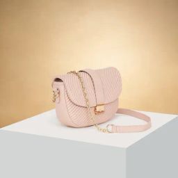 Forever Glam by Pantaloons Pink Textured Medium Sling Handbag-65