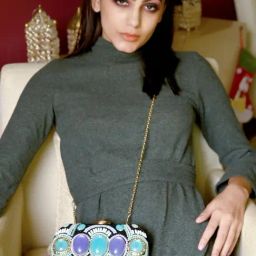 Odette Black Embellished Clutch-image-73