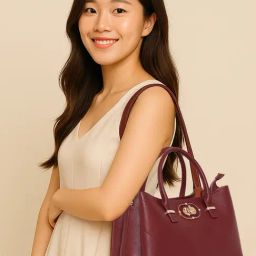 Esbeda Maroon Classic Quilted Medium Satchel-image-33