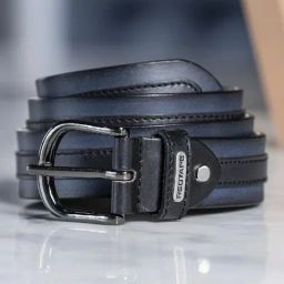 Red Tape Black Leather Waist Belt for Men-18