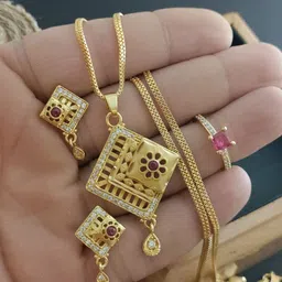 V.K.PAYAL.JEWELLERY Gold-Plated Artificial Stones Studded Jewellery Set-picture-32