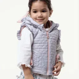 One Friday Kids Grey Quilted Regular Fit Jacket-picture-3