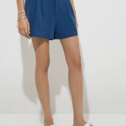 Bombay Paisley by Westside Indigo Seersucker Striped Cotton Shorts-picture-11