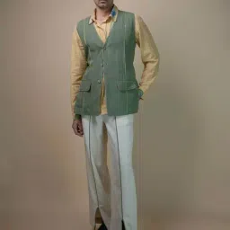 Lafaani Olive Meadows Unisex Long Vest-image-21