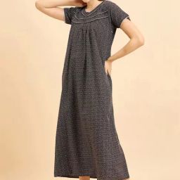 Sweet Dreams Black Printed Nighty-image-23