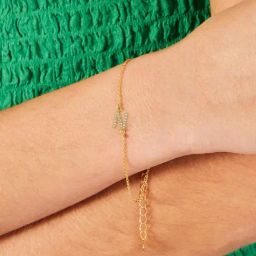 Accessorize London Women's Z Real Gold Plated Cubic Zirconia Initial Bracelet Letter N-image-13