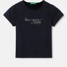 United Colors of Benetton Kids Blue Cotton Tshirt-picture-24
