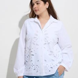 Gia by Westside White Cut-Out Detailed Cotton Blouse-picture-35