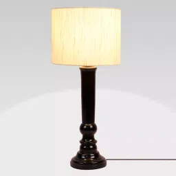 Tucasa NTU-192 B-22 Table Lamp with Wood Base (Beige) image 3