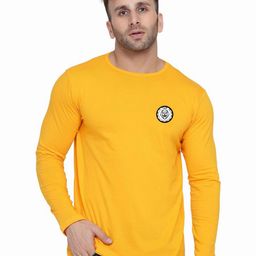 Blisstone Solid Round Neck Regular Sleeves Cotton Applique Slim Fit T-shirt-image-99