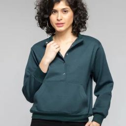 SHAYE Green Solid Sweatshirt-image-101