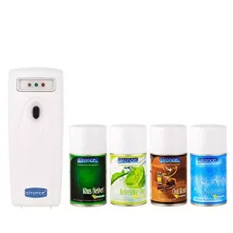 Airance Automatic Room Freshener Dispenser Machine with 250 ml Each Khus (Vetiver), Cool Splash, Refreshing Lime,Oud Wood Fragrance Spray Bottle (Pack of 5)-image-36