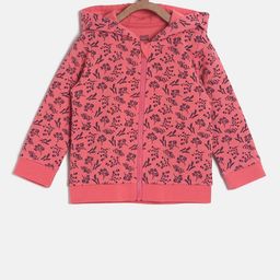 MINI KLUB Girls Pink & Black Printed Hooded Sweatshirt-image-26