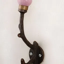 IndianShelf Pink Ceramic Crackle Tree Door Hangers Wall Hook-image-85