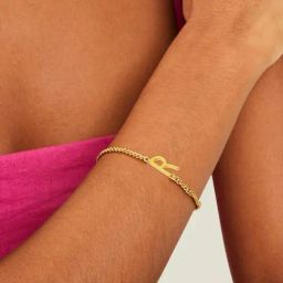 Accessorize London Women's Z Real Gold Plated East West Initial Bracelet Letter R-20