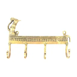 IndianShelf Gold-Toned Brass Camel Head Key Hooks Cloth Hanger For Wall-image-99