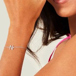 Accessorize London Women's 925 Sterling Silver Sparkle Initial Bracelet Letter N-image-21