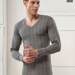 INFERNO Men Pack Of 2 Striped Cotton Full Sleeve V-Neck Thermal Tops-image-8