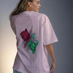 CORSICA Graphic Printed Drop-Shoulder Sleeves Cotton Oversized T-shirt-image-46