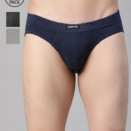 Levis Men Pack Of 3 Assorted Solid Briefs-picture-3
