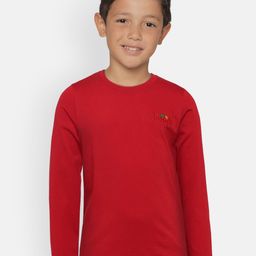dongli Boys Red Solid Round Neck T-shirt-image-56