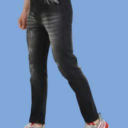 COMFITS Men Classic Mildly Distressed Light Fade Stretchable Jeans-image-96