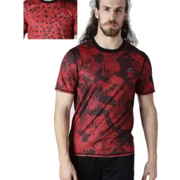 ALCIS Red Round Neck Polyester Reversible T-Shirt-image-17
