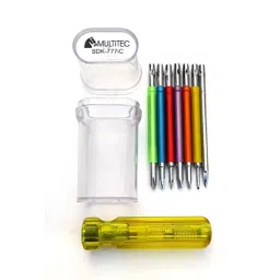 Multitec 7 Bit Screw Driver Set with Voltage Detector (Multicolour) with transparent Case, Long Handle Screwdriver Set, Pack of 1-44