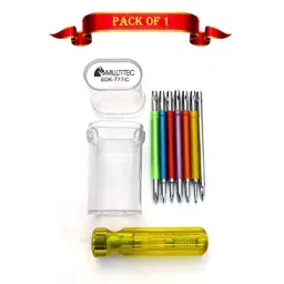 Multitec 7 Bit Screw Driver Set with Voltage Detector (Multicolour) with transparent Case, Long Handle Screwdriver Set, Pack of 1 image 2