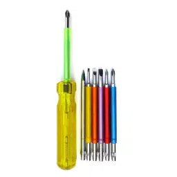 Multitec 7 Bit Screw Driver Set with Voltage Detector (Multicolour) with transparent Case, Long Handle Screwdriver Set, Pack of 1 image 3