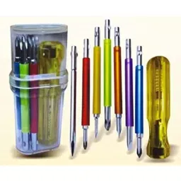 Multitec 7 Bit Screw Driver Set with Voltage Detector (Multicolour) with transparent Case, Long Handle Screwdriver Set, Pack of 1 image 5