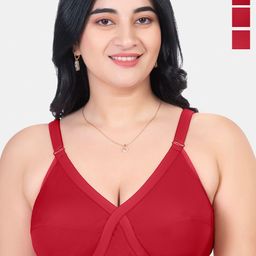 KOMLI Pack Of 3 Full Coverage Non Padded Pure Cotton Minimizer Bras With All Day Comfort-picture-16