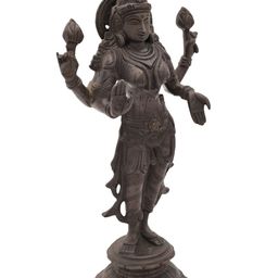 Exotic India Brown Goddess Lakshmi Religious Brass Idol Showpiece-image-98