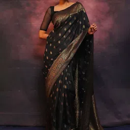 INDIOTSAV Woven Design Zari Banarasi Saree-image-50
