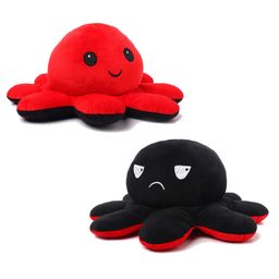 Lattice Plush Reversible Octopus Soft Toy Red Black- Length 20 cm-14