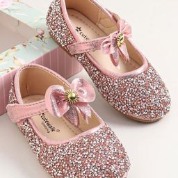 Cute Walk by Babyhug Buckled Closure Bellies With Bow Applique- Pink-image-39