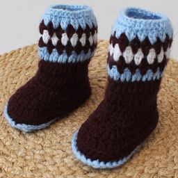 Woonie Handmade Design Detailed  High Length Booties - Brown-image-43