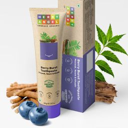 Herby Angel Berry Burst Baby Toothpaste with Meswak, Neem & Khadira Organic Ingredients Healthy Gums Refreshing Breath - 100 g-7