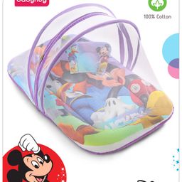 Babyhug Disney Mattress Set With Mosquito Net & Head Pillow Mickey & Friends Print - Purple-11