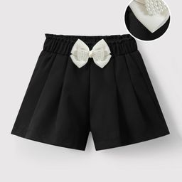 Mark & Mia Solid Colour Shorts With Bow Applique - Black-image-96
