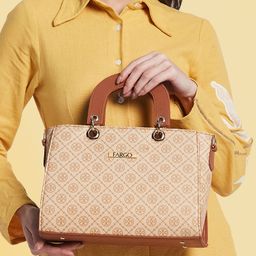 Fargo Canvas Leather Handbag - Cream-image-7