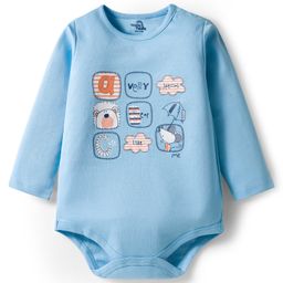Doodle Poodle 100% Cotton Knit Full Sleeves Onesie With Text Print - Blue-picture-47