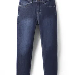 Pine Kids Woven Full Length Washed Denim Jeans - Navy Blue-picture-34