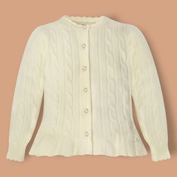 Cherry Crumble By Nitt Hyman Cotton Blend Knit Full Sleeves Cable Knit Designed Heavy Winter Sweater - Cream-picture-14