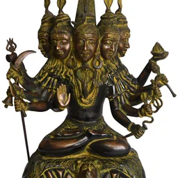 Exotic India Black & Yellow Lord Shiva Religious Brass Idol Showpiece-picture-13