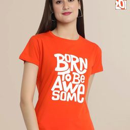 Mast & Harbour Women Pack of 2 Typography Printed Round Neck Cotton T-shirts-image-56